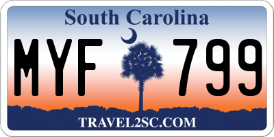 SC license plate MYF799