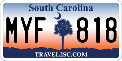 SC license plate MYF818