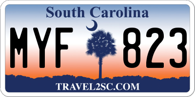 SC license plate MYF823