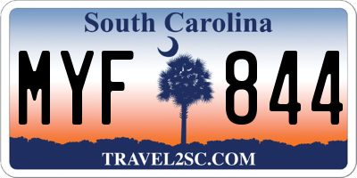 SC license plate MYF844