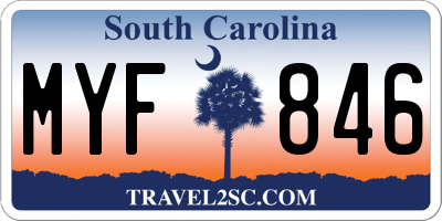 SC license plate MYF846