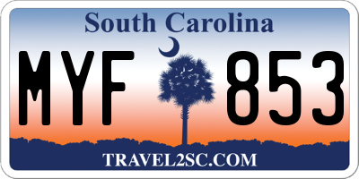 SC license plate MYF853