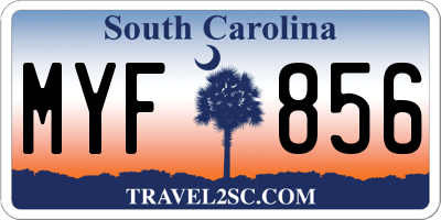 SC license plate MYF856