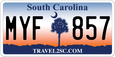 SC license plate MYF857