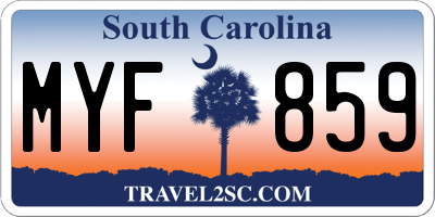 SC license plate MYF859