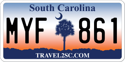 SC license plate MYF861