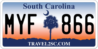 SC license plate MYF866