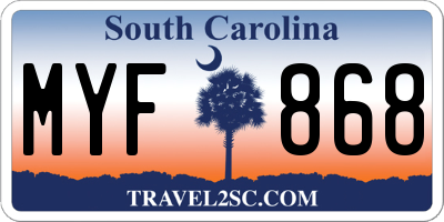 SC license plate MYF868