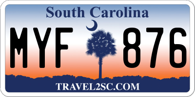 SC license plate MYF876