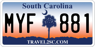 SC license plate MYF881