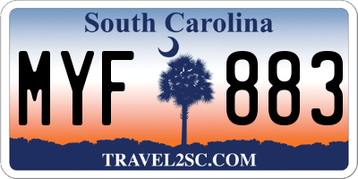 SC license plate MYF883