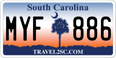 SC license plate MYF886