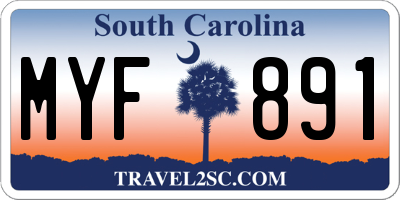 SC license plate MYF891
