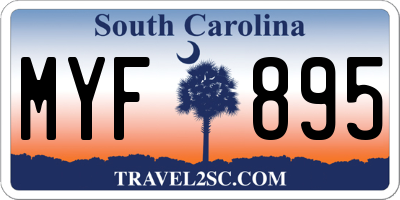 SC license plate MYF895