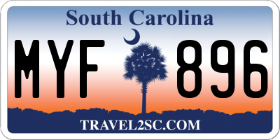 SC license plate MYF896
