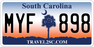 SC license plate MYF898