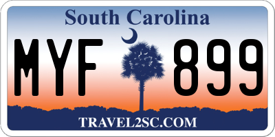 SC license plate MYF899