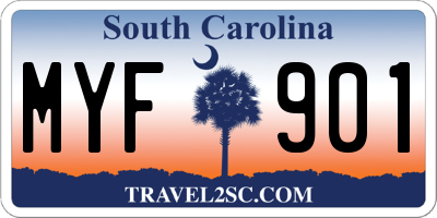 SC license plate MYF901