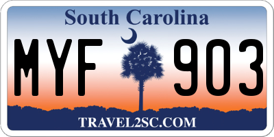 SC license plate MYF903