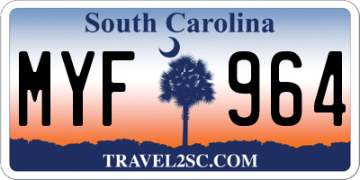 SC license plate MYF964
