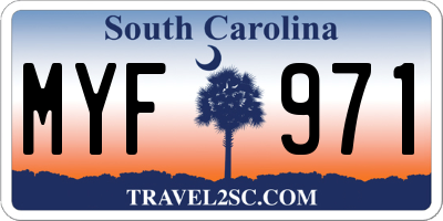 SC license plate MYF971