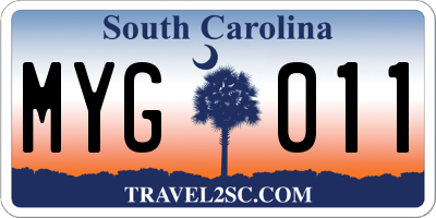 SC license plate MYG011