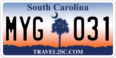 SC license plate MYG031