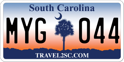 SC license plate MYG044
