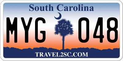 SC license plate MYG048