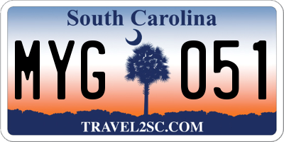 SC license plate MYG051