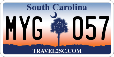 SC license plate MYG057
