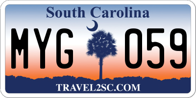 SC license plate MYG059