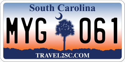 SC license plate MYG061