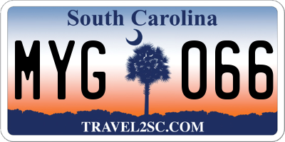 SC license plate MYG066