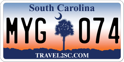 SC license plate MYG074
