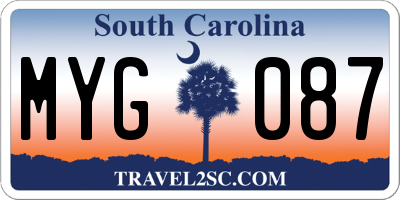 SC license plate MYG087