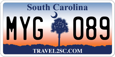 SC license plate MYG089