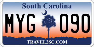SC license plate MYG090