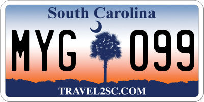 SC license plate MYG099