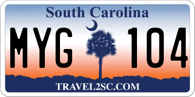 SC license plate MYG104