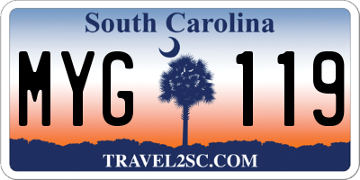 SC license plate MYG119