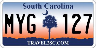 SC license plate MYG127