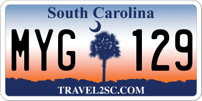 SC license plate MYG129