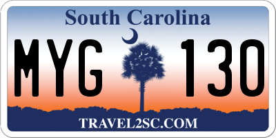 SC license plate MYG130