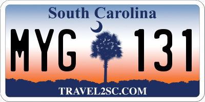 SC license plate MYG131