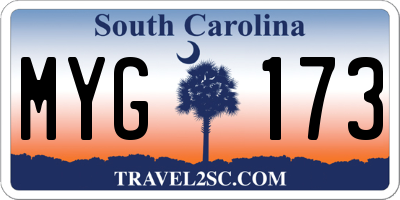 SC license plate MYG173