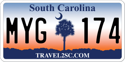 SC license plate MYG174