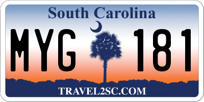 SC license plate MYG181