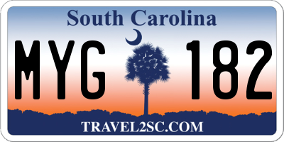 SC license plate MYG182