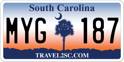SC license plate MYG187